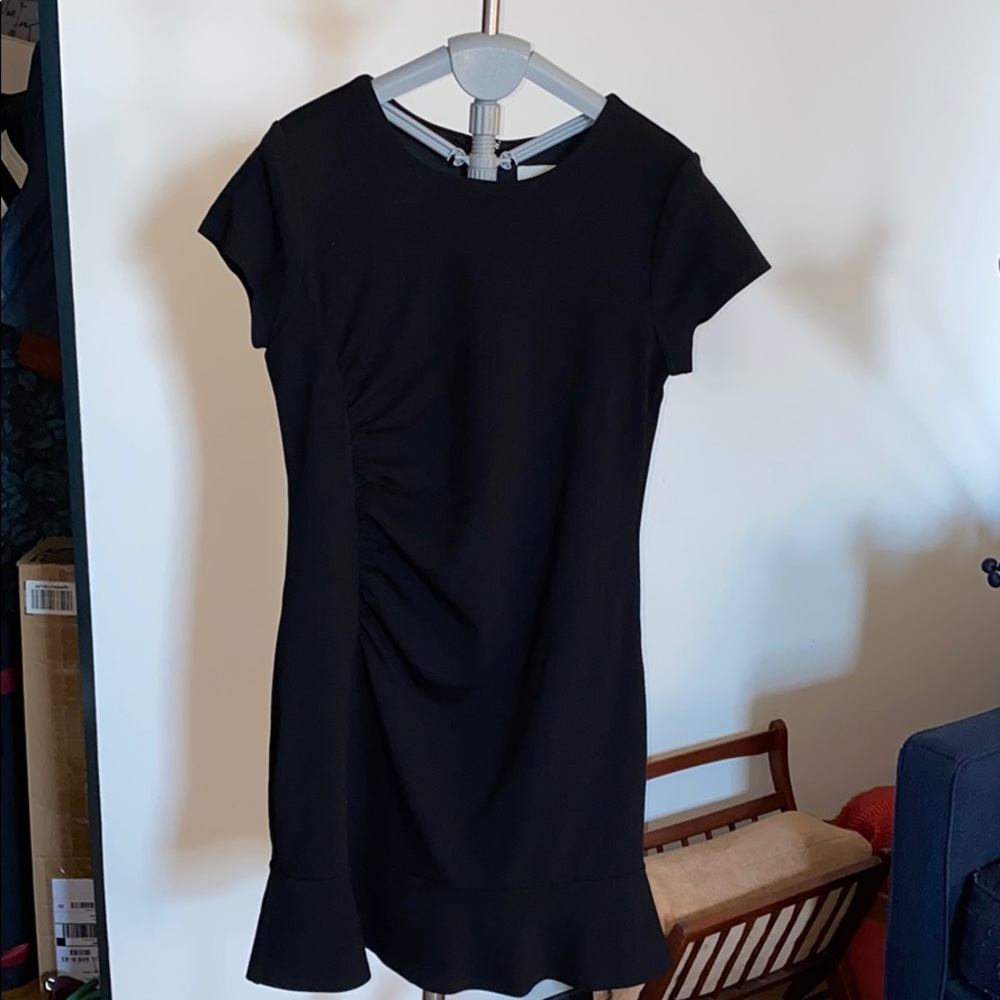 Loft Black Rouched Dress Brand New